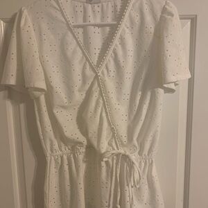 Elegant White Wrap Top